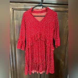 Red polka dot dress